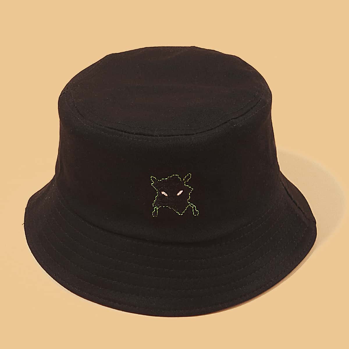 

Guys Halloween Embroidery Bucket Hat, Black