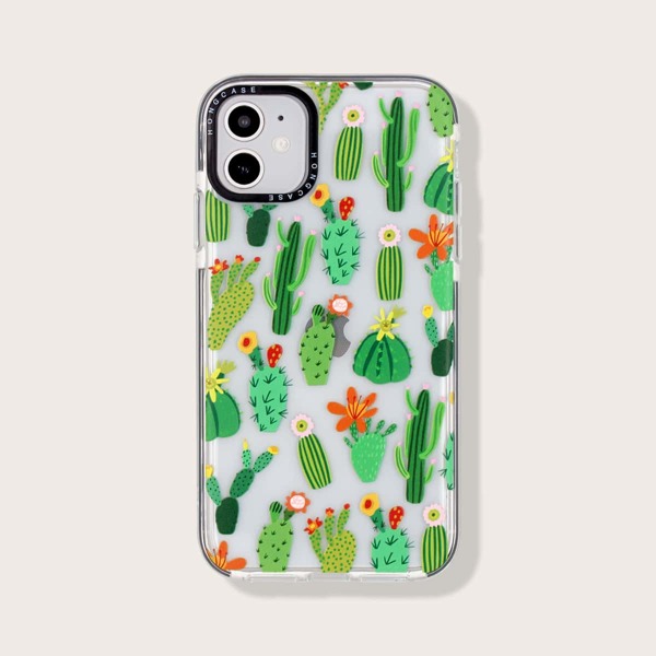 

Прозрачный чехол для iPhone с рисунком кактуса, Многоцветный