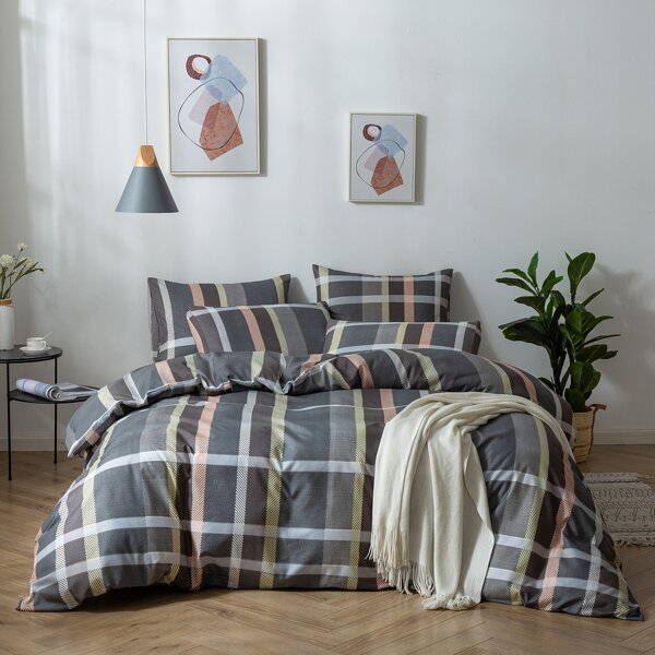 

Plaid Pattern Bedding Set Without Filler, Multicolor