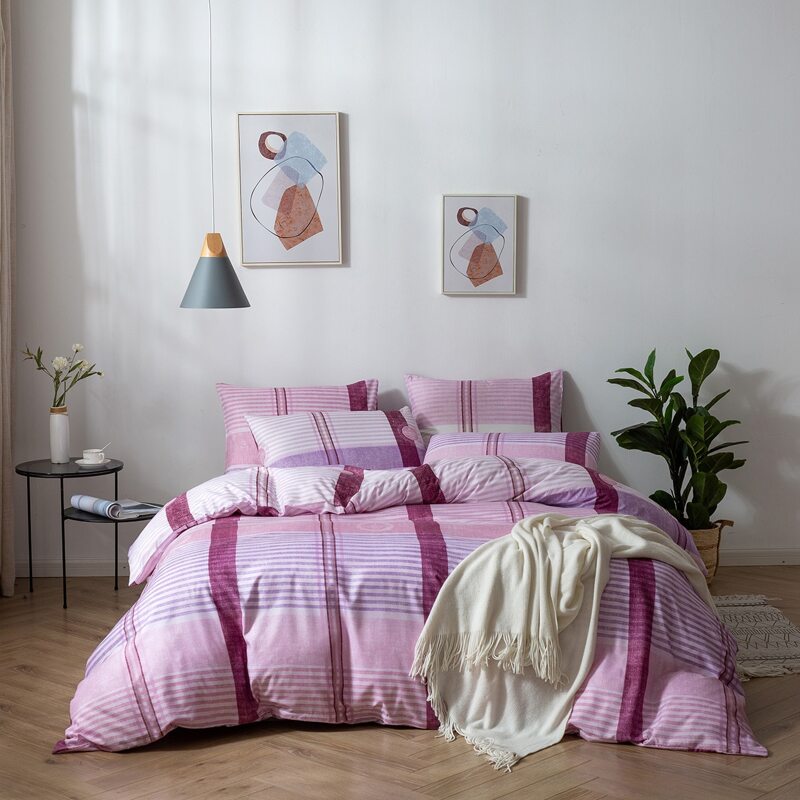 

Striped Pattern Bedding Set Without Filler, Multicolor