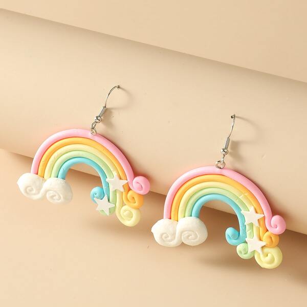 

Girls Rainbow Drop Earrings, Multicolor