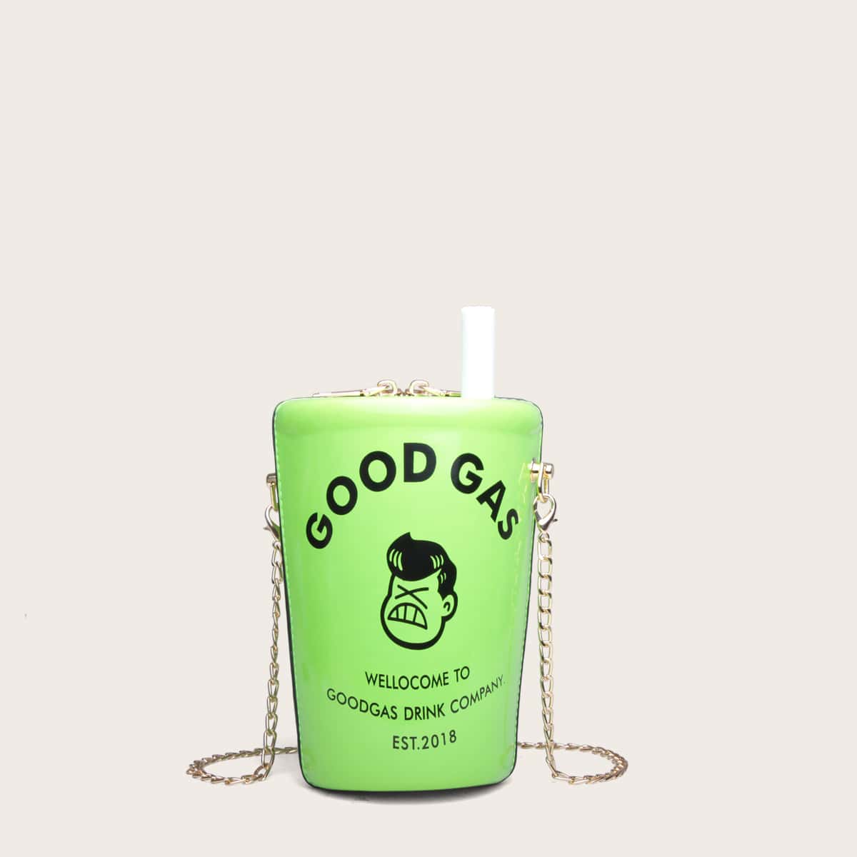 

Drink Bottle Design Chain Bag, Green