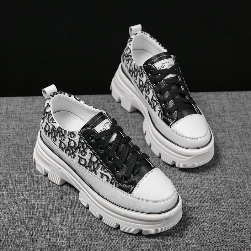 

Letter Lace-up Platform Sneakers, Multicolor
