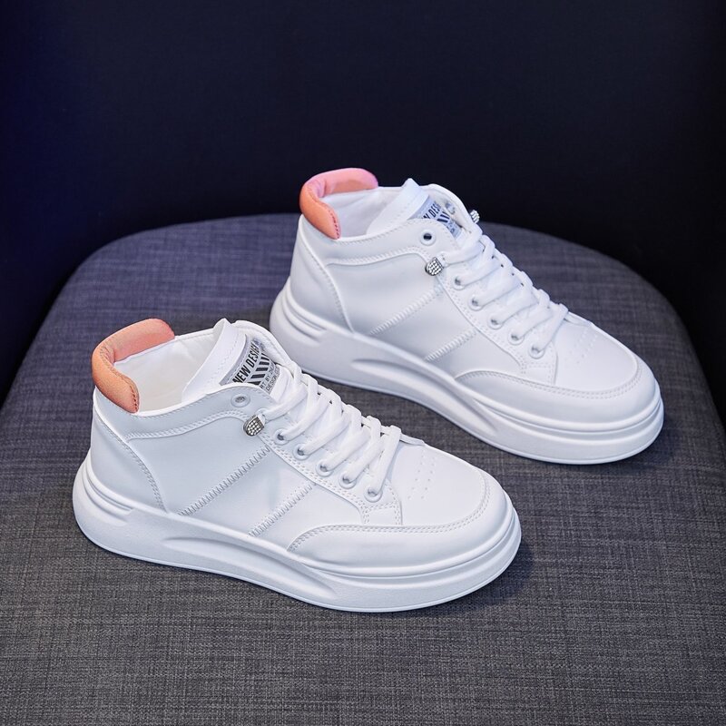 

Lace-up High Top Skate Shoes, White