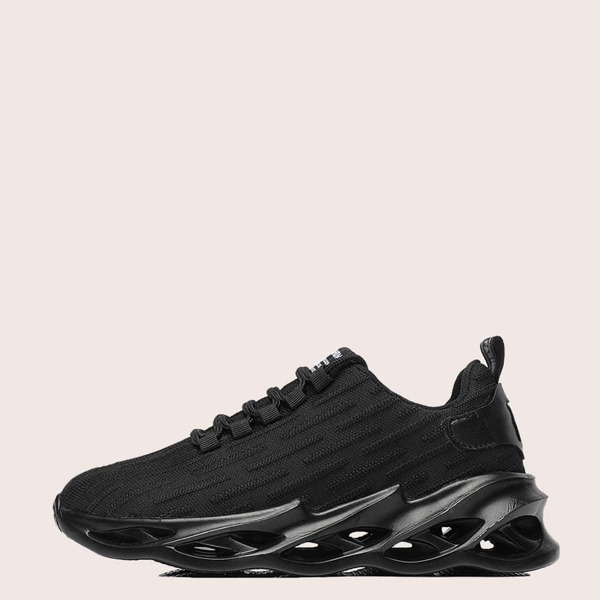 

Men Lace Up Decor Low Top Sneakers, Black