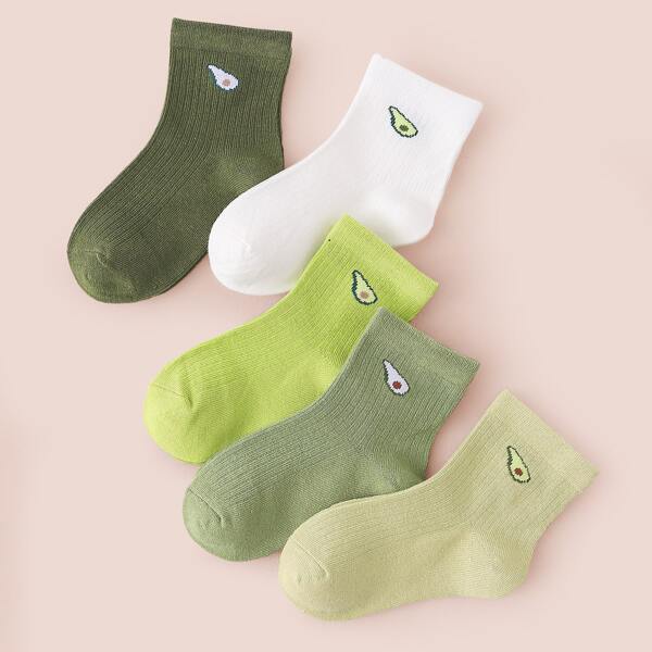

5pairs Toddler Kids Fruit Pattern Socks, Multicolor