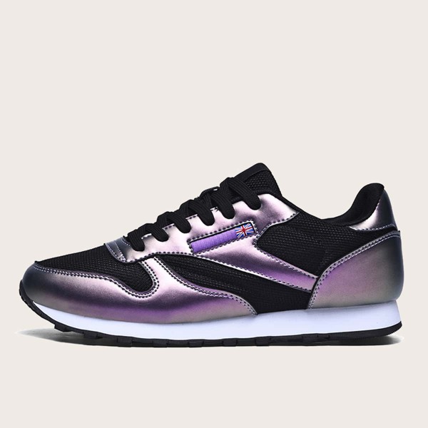 

Men Lace-up Front Wide Fit Sneakers, Purple