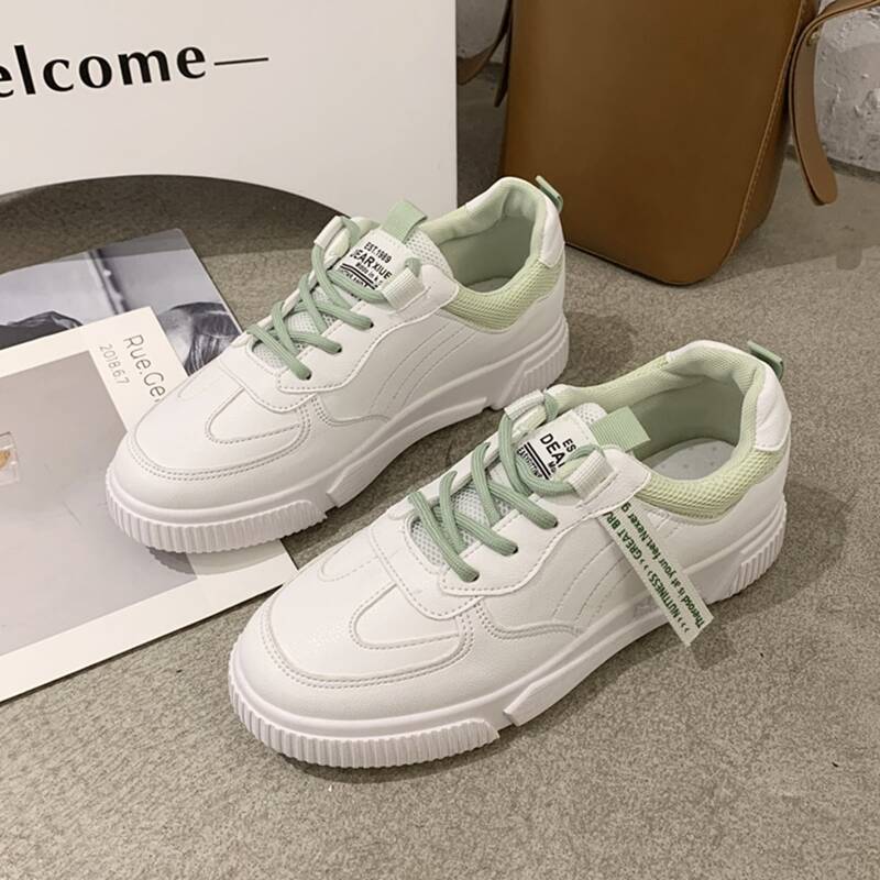 

Letter Tape Lace-up Skate Shoes, White