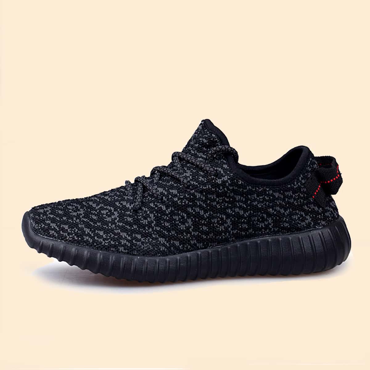 

Lace-up Decor Wide Fit Sneakers, Black