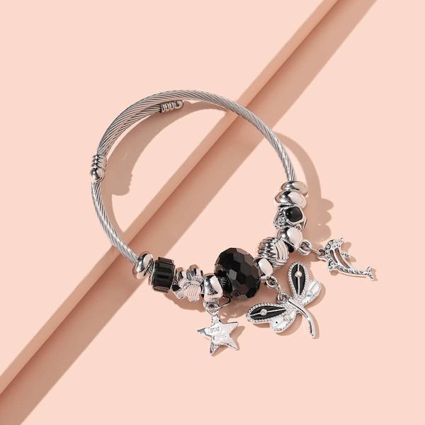 

Dragonfly & Star Charm Bangle, Multicolor