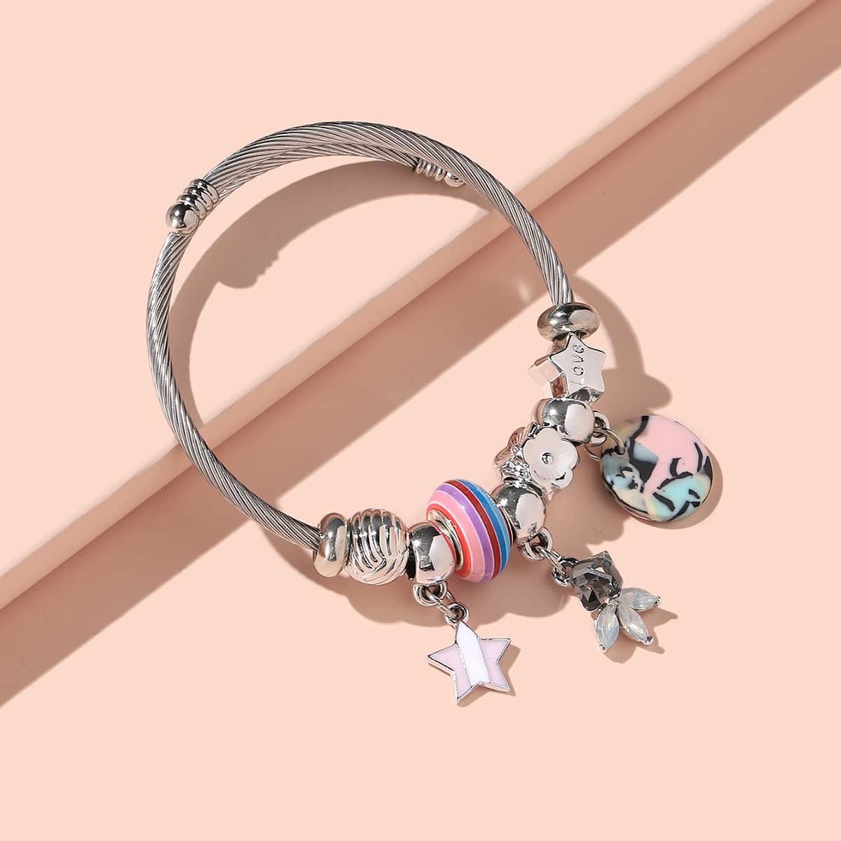 

Star & Round Charm Bracelet, Multicolor