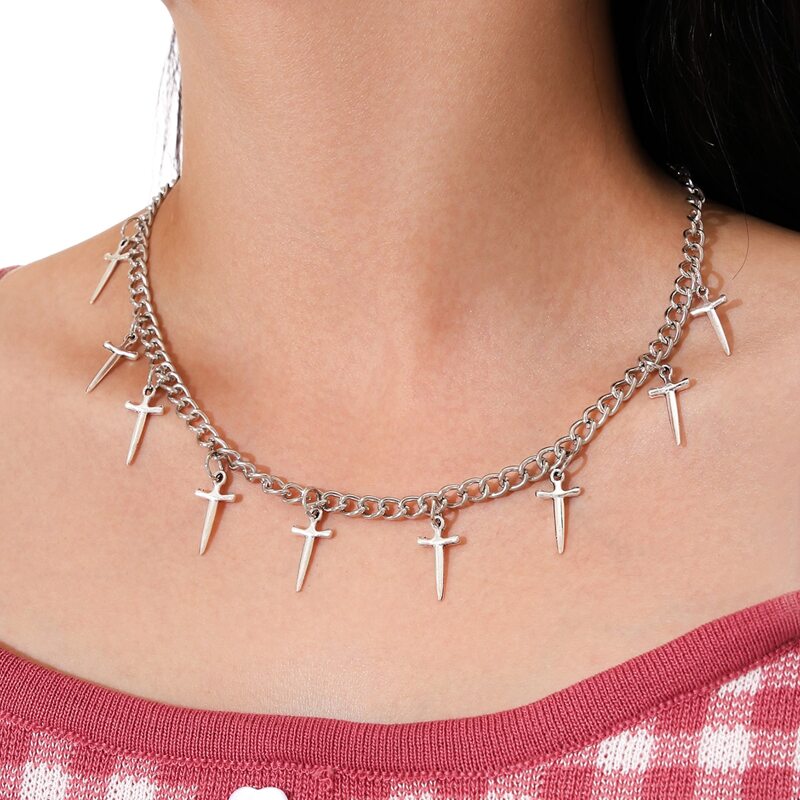 

Sword Chain Necklace, Silver