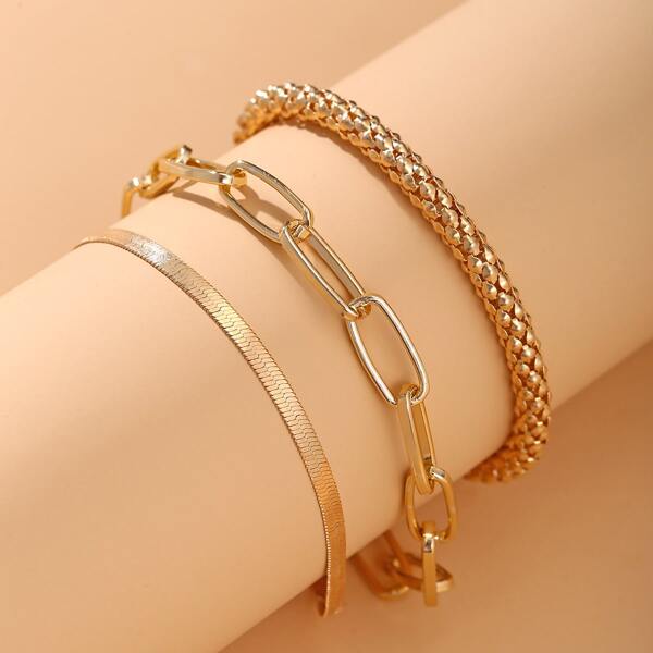 

3pcs Gold Chain Bracelet