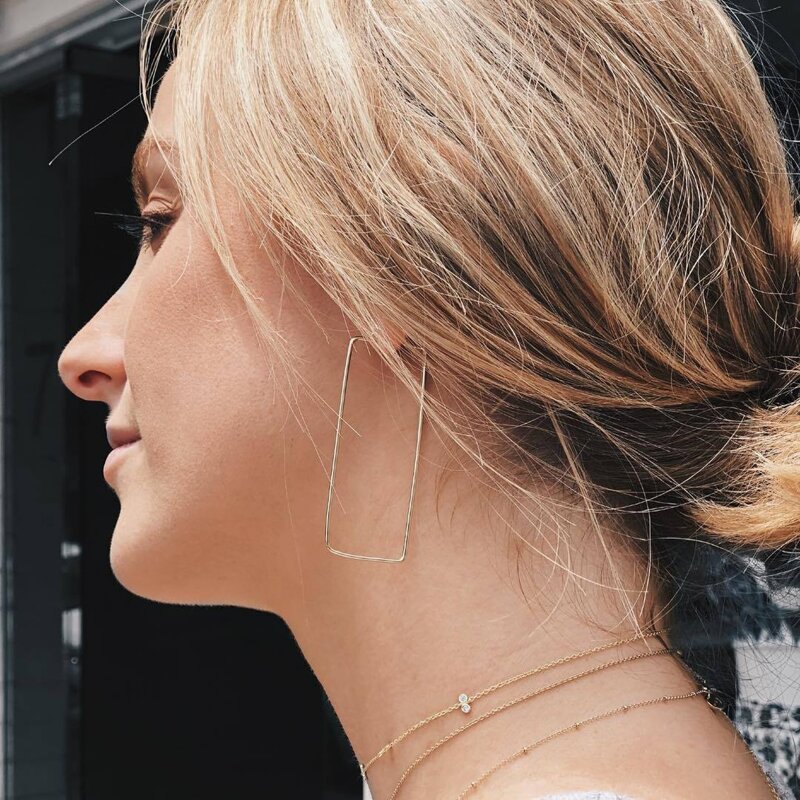 

Square Hoop Earrings, Gold