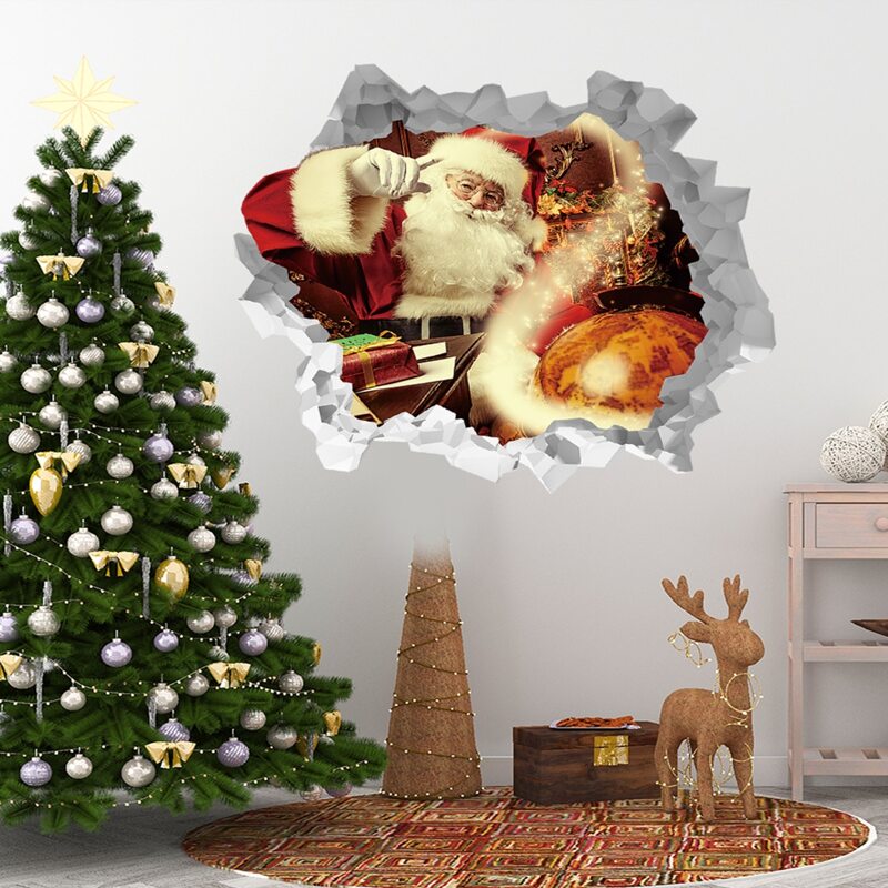 

Santa Claus Print Wall Sticker, Multicolor