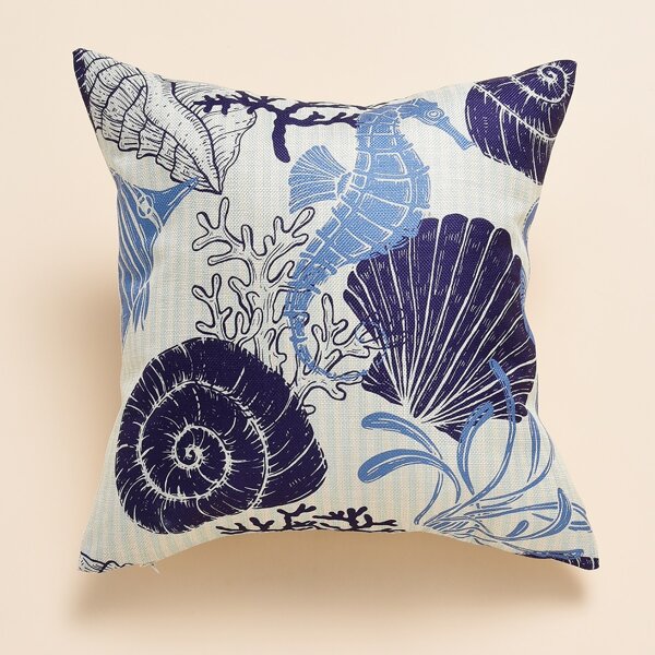 

Marine Life Print Cushion Cover Without Filler, Multicolor