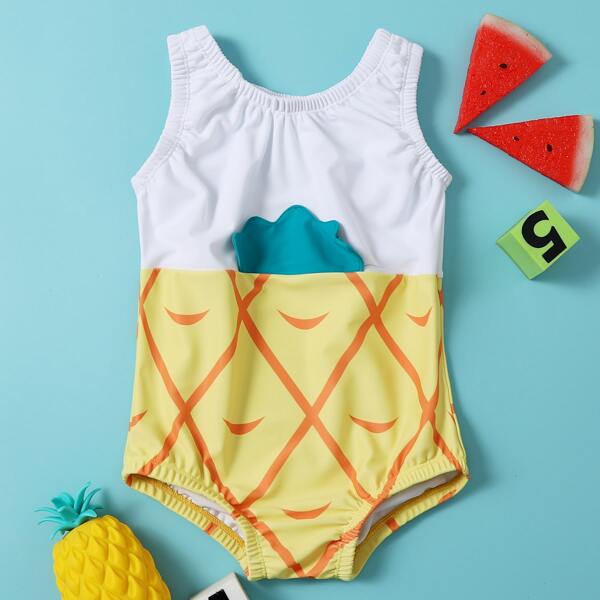 

Toddler Girls Graphic One Piece Swimsuit, Multicolor