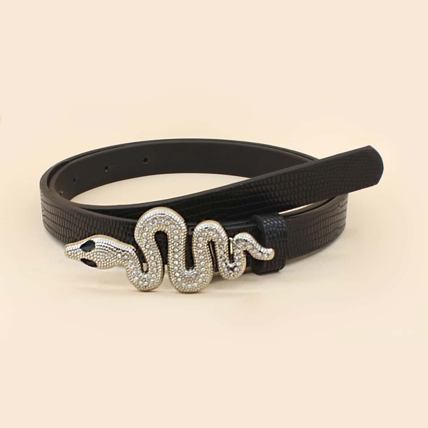 

Serpentine Buckle Belt, Black