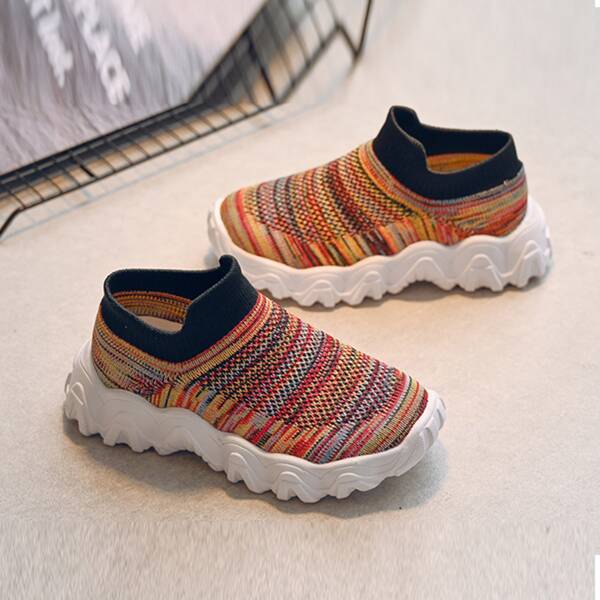 

Toddler Girls Colorblock Knit Slip On Sneakers, Multicolor