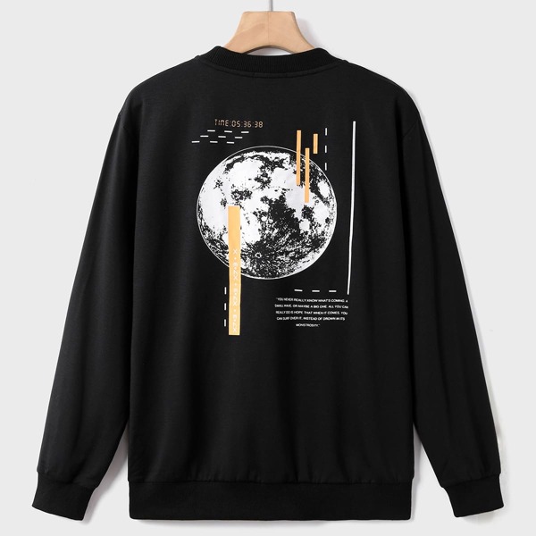

Men Slogan Graphic Sweatshirt, Black