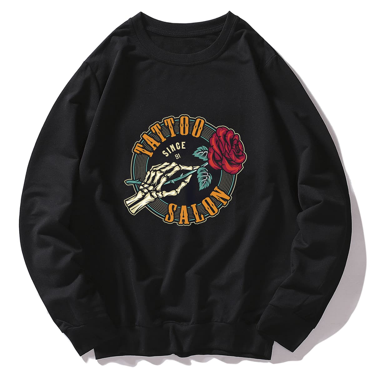 

Guys Letter Rose Graphic Sweatshirt, Black