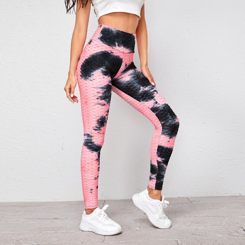 

Tie Dye Sports Textured Leggings, Multicolor
