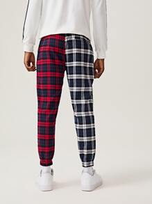 Manfinity RebelGame 男士格紋撞色抽繩褲子 - 彩色 - 查看 2