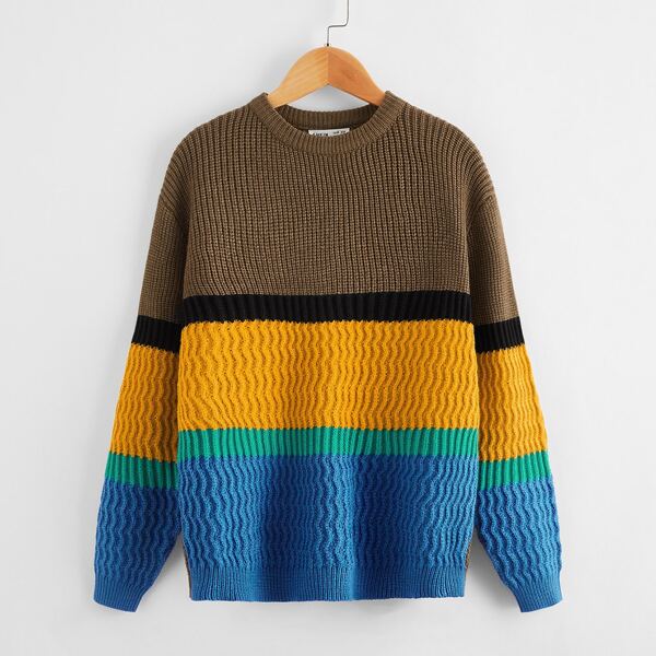 

Boys Colorblock Ribbed Knit Sweater, Multicolor