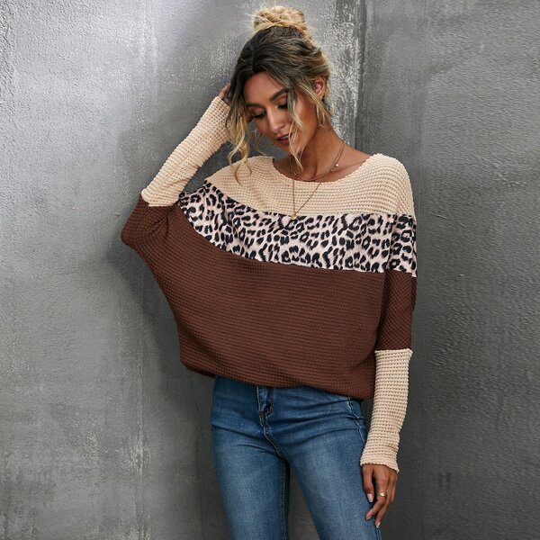 

Cut And Sew Leopard Tee, Multicolor