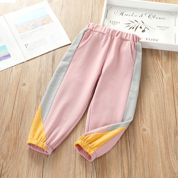 

Toddler Girls Cut And Sew Sweatpants, Baby pink