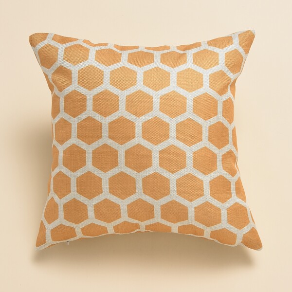 

Geometric Pattern Cushion Cover Without Filler, Brown