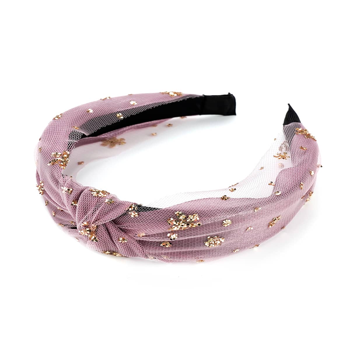 

Sequin Mesh Hair Hoop, Mauve purple