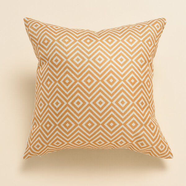 

Geometric Pattern Cushion Cover Without Filler, Brown
