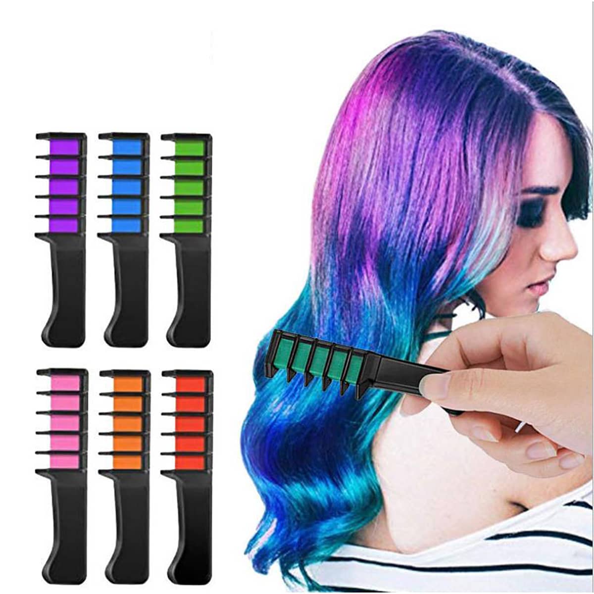 

6pcs Disposable Hair Color Dye Comb, Multicolor