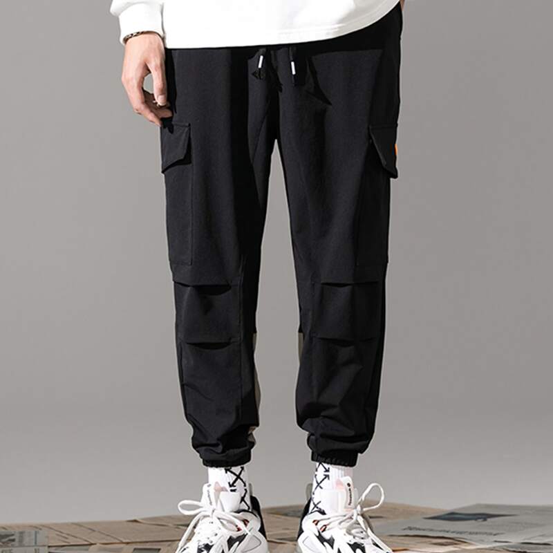 

Guys Cargo Pocket Drawstring Pants, Black