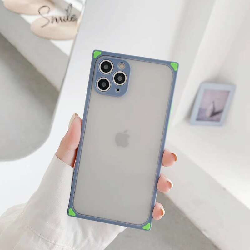 

Contrast Square Frame iPhone Case, Dusty purple