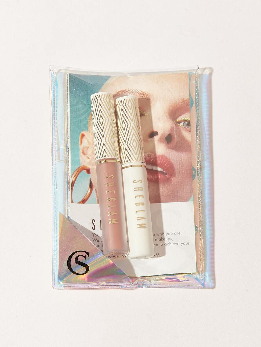 SHEGLAM 1pc Lip Gloss & 1pc Mascara & 1pc Card Set - Multicolor - View 1