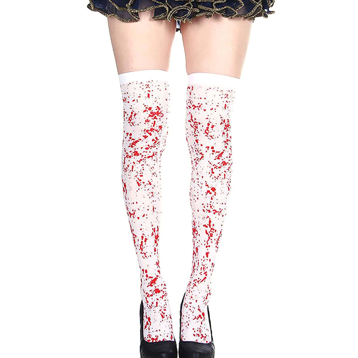 

Halloween Bloodstain Over-the-Knee Stockings, Red and white
