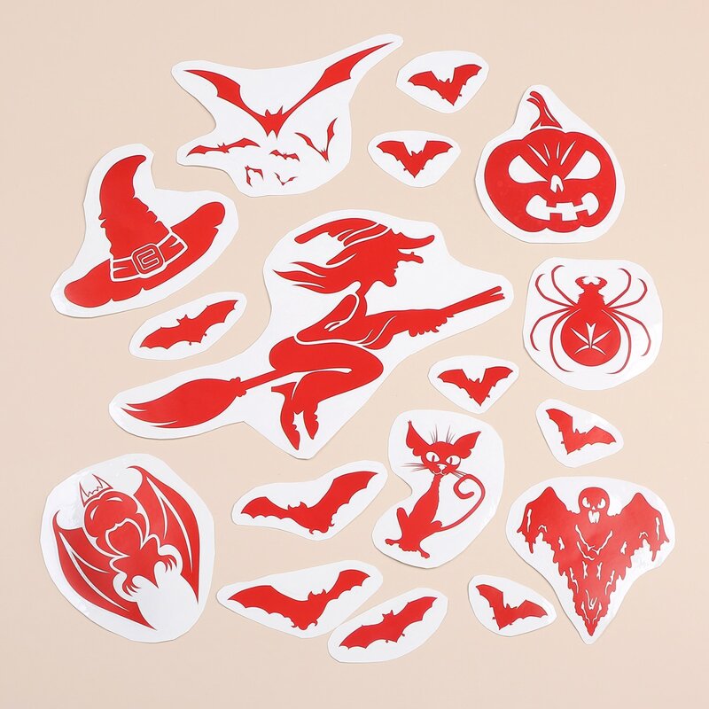 

Halloween Pattern Sticker 1sheet, Red