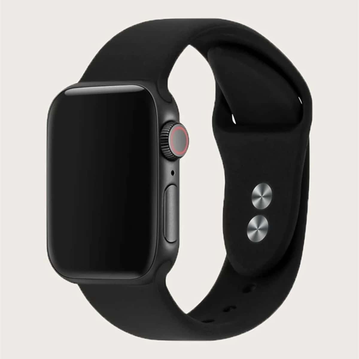 

1pc Silicone Sports Apple Watch Band, Black