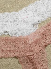 5件套花卉蕾絲內褲套裝 - 彩色 - 查看 5