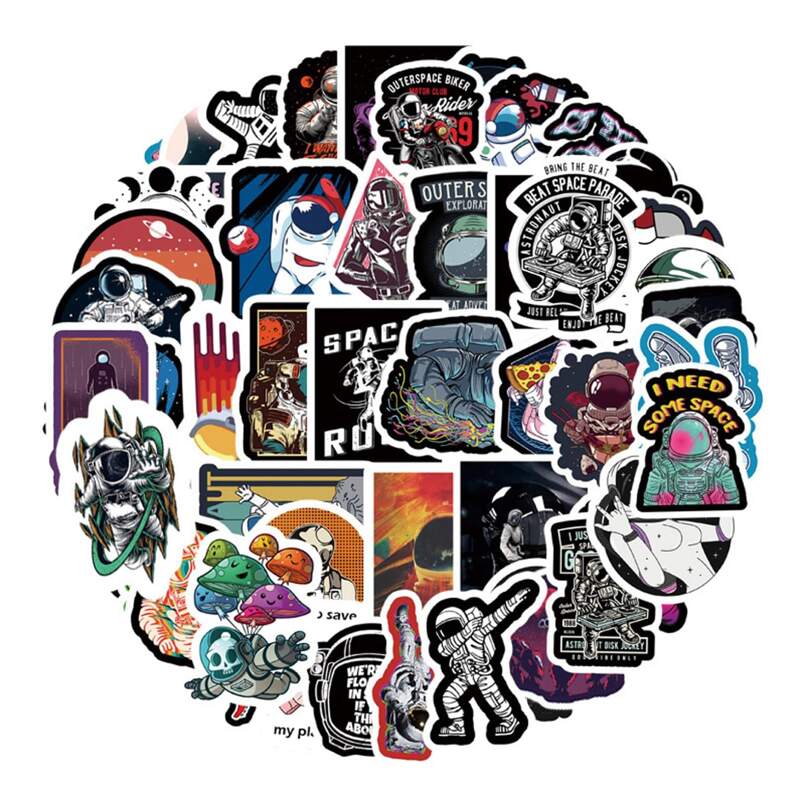 

54pcs Astronaut Print Sticker, Multicolor