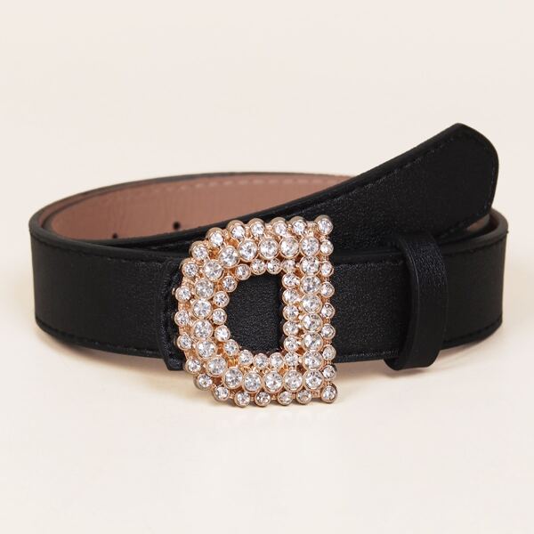 

Kids Rhinestone Buckle Belt, Black