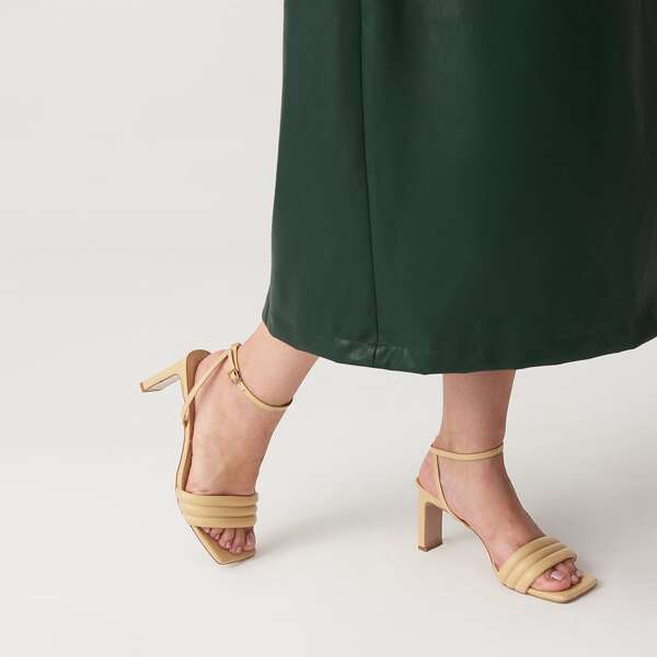 

ANKLE STRAP HEELS, Yellow