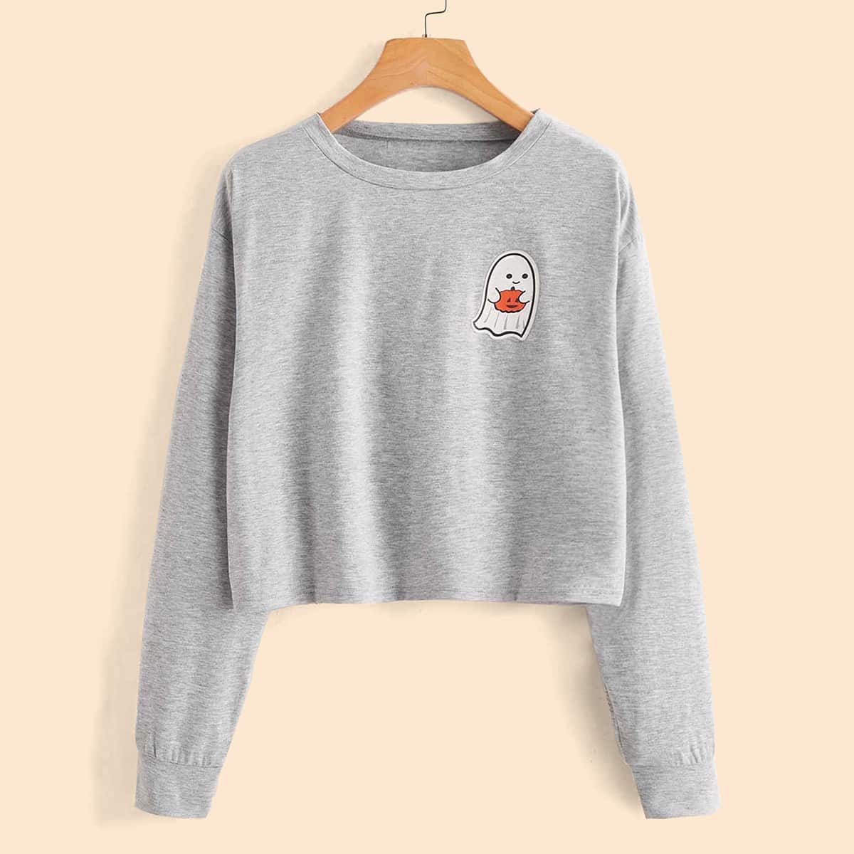 

Halloween Graphic Tee, Light grey
