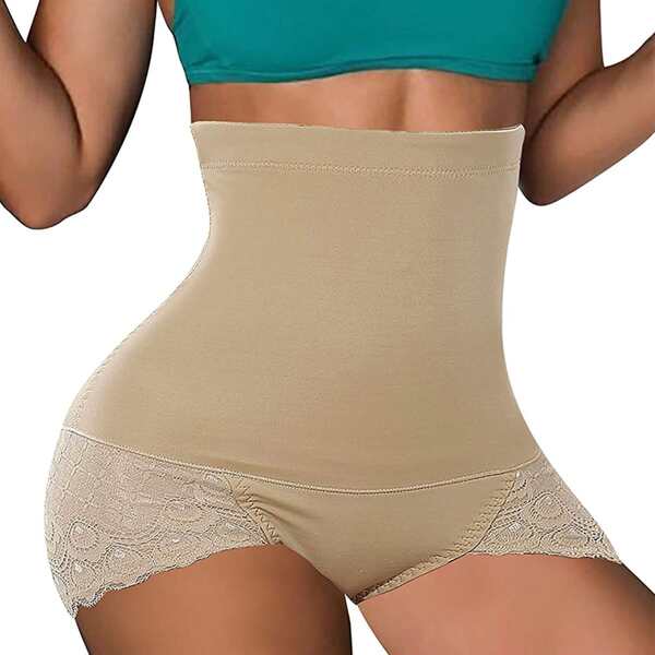 

Floral Lace Shapewear Shorts, Apricot