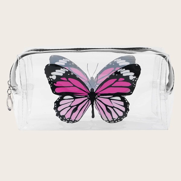 

1pc Butterfly Print Makeup Bag, Multicolor