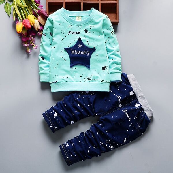

Toddler Boys Star Print Sweatshirt & Sweatpants, Blue