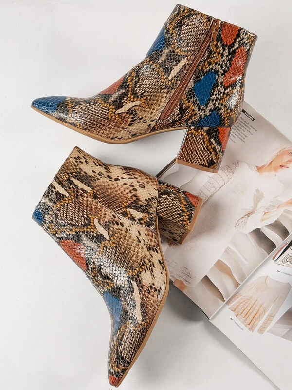 pointed toe low block heel