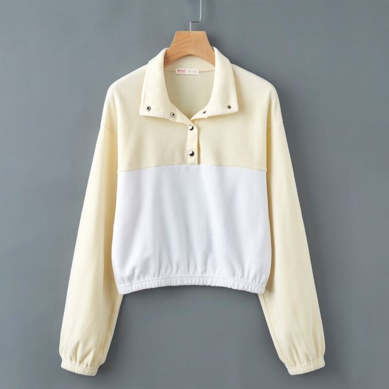 

Half-Placket Colorblock Sweatshirt, Multicolor